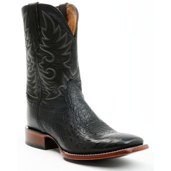 NEW Cody James Black Smooth Ostrich Boots Broad Square Toe Western Cowboy Exotic main image 16